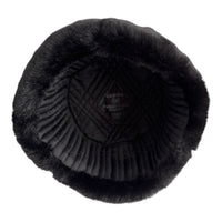 Black Faux Fur Military Style Winter Ushanka Hat Soviet Soldier Badge