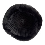 Black Faux Fur Military Style Winter Ushanka Hat Soviet Soldier Badge