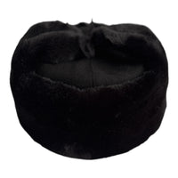Black Faux Fur Military Style Winter Ushanka Hat Soviet Soldier Badge