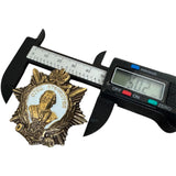 Russian Brass Enamel Badge Peter the Great Father of the Fatherland Award Medal