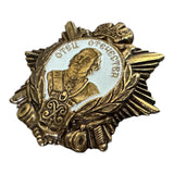 Russian Brass Enamel Badge Peter the Great Father of the Fatherland Award Medal