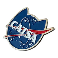Space Explorers Enamel Lapel Pin CATSA USA Space Agency Badge Cat Lovers