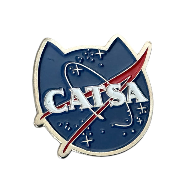 Space Explorers Enamel Lapel Pin CATSA USA Space Agency Badge Cat Lovers