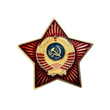 Soviet USSR Red Star Badge with Coat of Arms Collectible Pin 3.3cm