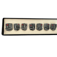 Soviet Hero Cities of WW2 Set of 10 Metal Badges Original Box USSR