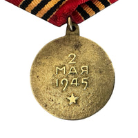 Echte sowjetische Medaille der UdSSR für die Eroberung Berlins am 2. Mai 1945