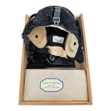 Soviet USSR Russian Aviator Gift Set Leather Helmet Gloves Goggles Wooden Box