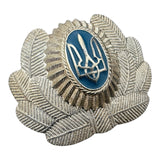 Ukraine Army Military Trident Officers Uniform Ushanka Hat Cap Barett Large Metal Badge