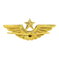 Soviet Air Force Officer Visor Hat Peaked Cap USSR Light Metal Gold Pin Badge