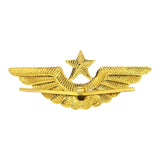 Soviet Air Force Officer Visor Hat Peaked Cap USSR Light Metal Gold Pin Badge
