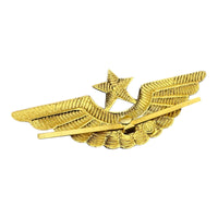 Soviet Air Force Officer Visor Hat Peaked Cap USSR Light Metal Gold Pin Badge