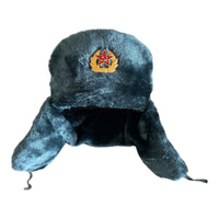 Sowjetisches russisches Armee-Stil-Blau-Grau-Uschanka-Wintermütze-Soldatenabzeichen 