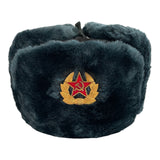 Sowjetisches russisches Armee-Stil-Blau-Grau-Uschanka-Wintermütze-Soldatenabzeichen 