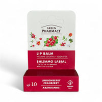 Green Pharmacy Lip Balm 3.6g Lingonberry & Cranberry Vitamins Shea Jojoba SPF 10