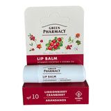 Green Pharmacy Lip Balm 3.6g Lingonberry & Cranberry Vitamins Shea Jojoba SPF 10