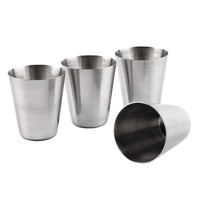 Travel Cups Tots 1oz 30ml Shots Set of 4 Stainless Steel Whisky Wine Spirits Golf Picnic Camping Festival - USSR HOUSE LIMITED