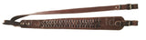 Brown Braided Leather Hunting Rifle Sling Prism Shape Strap