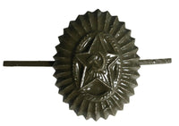 Russian Soviet Field Officer Red Army Cap Ushanka Hat Military Uniform Pin Badge