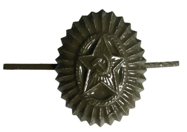 Russian Soviet Field Officer Red Army Cap Ushanka Hat Military Uniform Pin Badge
