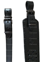 Black Braided Leather Hunting Rifle Sling Prism Shape Strap