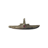 Soviet Russian Navy Submariner Commander Silver Small Enamel Lapel Pin Badge