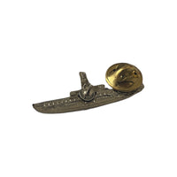 Soviet Russian Navy Submariner Commander Silver Small Enamel Lapel Pin Badge