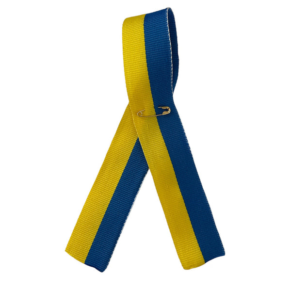Ukraine Flag Patriotic 30 Cm Ribbon with Pin for Lapel Made in Ukraine