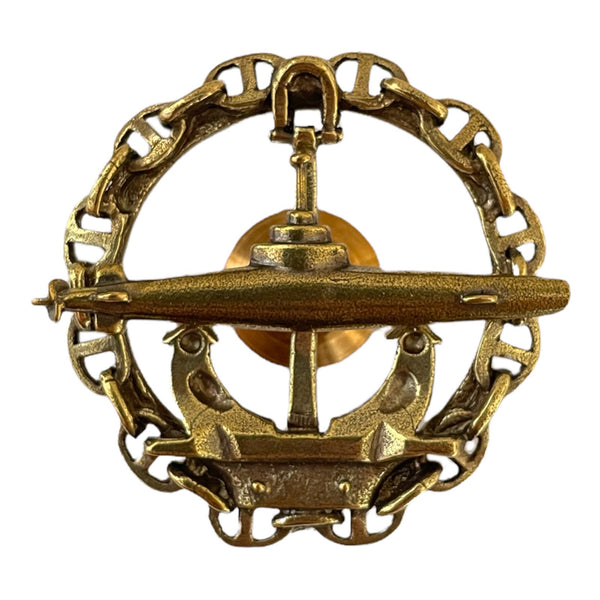Russisches Marine-U-Boot-Matrosen-Uniform-Abzeichen aus Messing mit Schraubverschluss