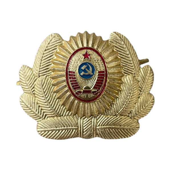 Genuine USSR Soviet Police MILITSIYA Officer Visor Cap Hat Badge Cockade