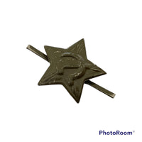 Soviet USSR Russian Army Military Green Star Ushanka Hat Cap Beret Metal Badge