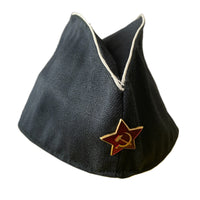 Russian Navy Uniform Military Black Pilotka Hat Cap Soviet USSR Badge