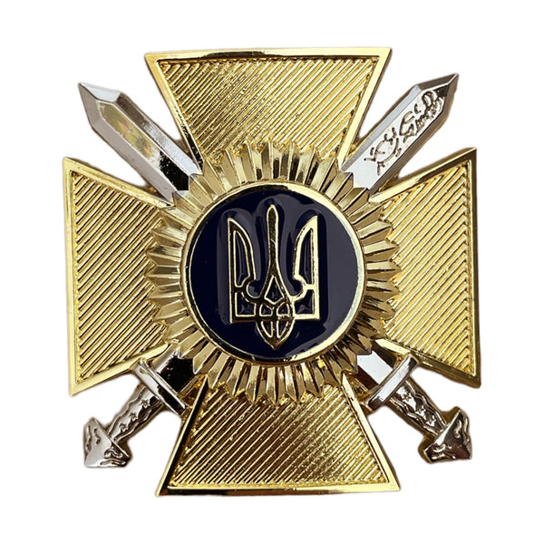 Modern Ukraine Military Style Officers Cap Ushanka Hat Metal Badge Trident Cockade