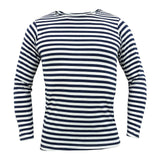 Soviet Style Russian Winter TELNYASHKA Striped Navy T-Shirt Uniform Fleece Top
