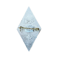 Soviet USSR Metal Silver Badge High school graduate 1988 Rhomb Insignia 3 x 1.5 Cm