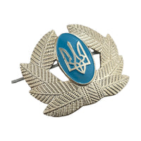 Ukrainische Armee 90er Jahre Militäruniform Uschanka Hut Mütze Baskenmütze Dreizack Metallabzeichen