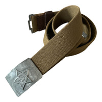 USSR Russian Soviet Army Military Soldier Uniform Canvas Belt Grey Buckle