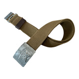 USSR Russian Soviet Army Military Soldier Uniform Canvas Belt Grey Buckle