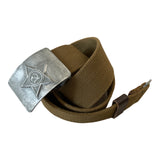 USSR Russian Soviet Army Military Soldier Uniform Canvas Belt Grey Buckle
