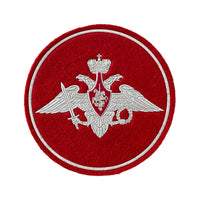 Abzeichen des russischen Armeeadlers und des Verteidigungsministeriums zum Aufnähen auf dem Ärmel