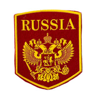 Russian Coat of Arms Russia 2 Head Eagle Wool and Rubber Red Sleeve Patch