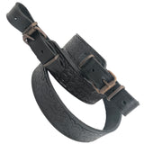 Embossed Ornament Black Leather Rifle Sling Shotgun Air Gun Strap Hunting Shooting