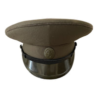 Soviet USSR Military Army Field Officer Uniform Visor Khaki Peaked Cap Hat Badge