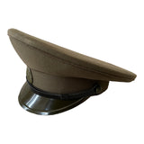 Soviet USSR Military Army Field Officer Uniform Visor Khaki Peaked Cap Hat Badge