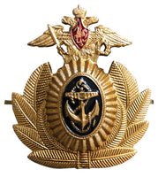 Russian Navy Officers Cap Hat Badge Imperial Eagle Anchor Insignia Cockade - USSR HOUSE LIMITED