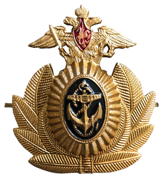 Russian Navy Officers Cap Hat Badge Imperial Eagle Anchor Insignia Cockade - USSR HOUSE LIMITED