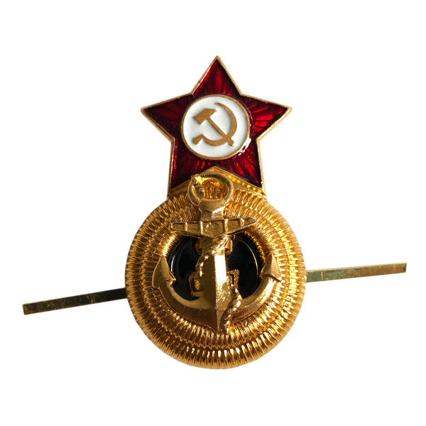 Soviet Navy Admiral USSR Uniform Cap Hat Badge Red Star Anchor Russian Cockade