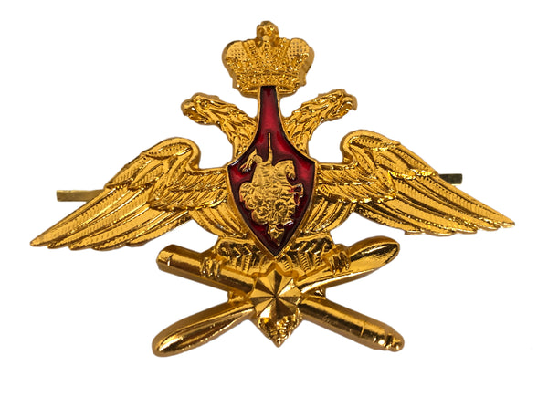 Russian Army Aerospace Forces VKS Officer Visor Hat Imperial Eagle Pin Badge - USSR HOUSE LIMITED