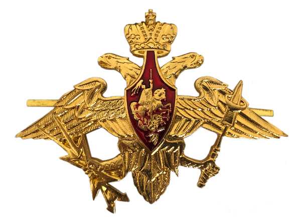 Russian Army Aerospace Defence Forces Visor Cap Hat Badge Pin Imperial Eagle - USSR HOUSE LIMITED