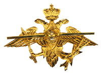 Russian Army Aerospace Defence Forces Visor Cap Hat Badge Pin Imperial Eagle - USSR HOUSE LIMITED