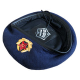 Soviet RKKA Style Russian Army Uniform Blue Military Ladies Beret Cap Hat Badge